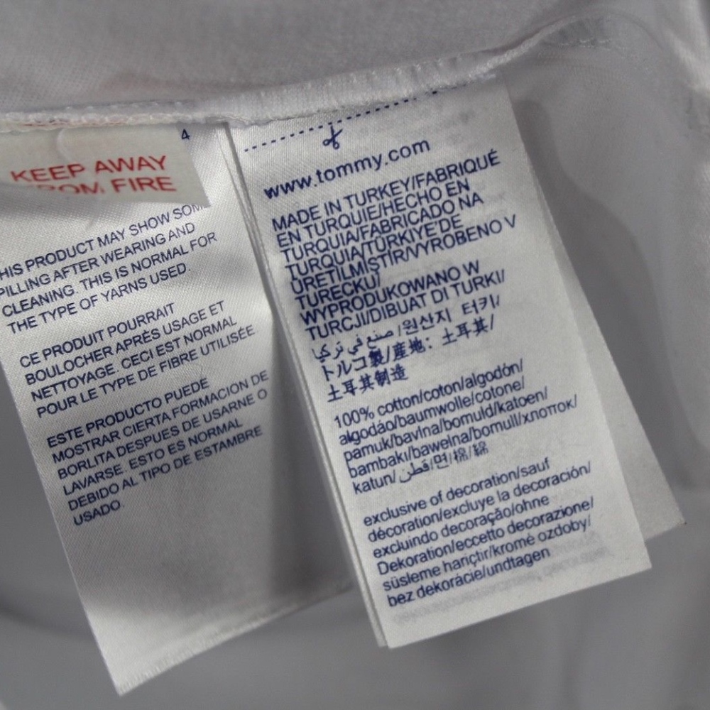 New Tommy Hilfiger Spell Out Flag Logo Shirt White - Picture 6 of 6